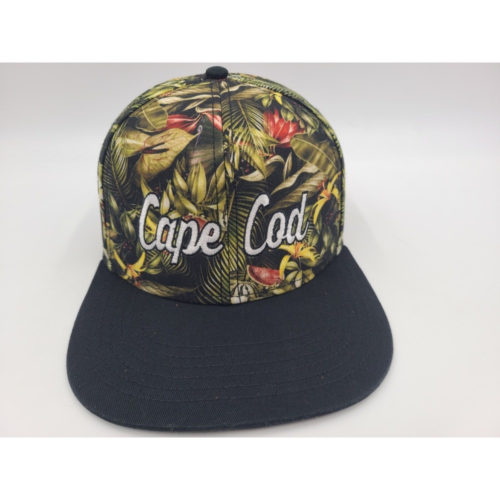 Cape Cod Floral Snapback Hat Cap Skate Skateboard Surf‎ MA Men Women Green Black